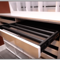(8) If your shelves are deep, integrating drawers can make it convenient to place or grab a bottle from the far end.